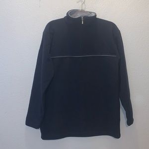 Weather Wear navy blue 1/4 zip pullover fleece sweatshirt